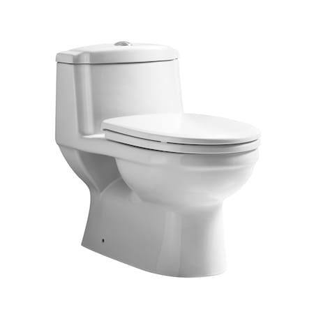 Whitehaus Magic Flush Eco-Friendly One Piece Toilet, Elongated Bowl, 1.6/1.1 Gpf A WHMFL3222-EB